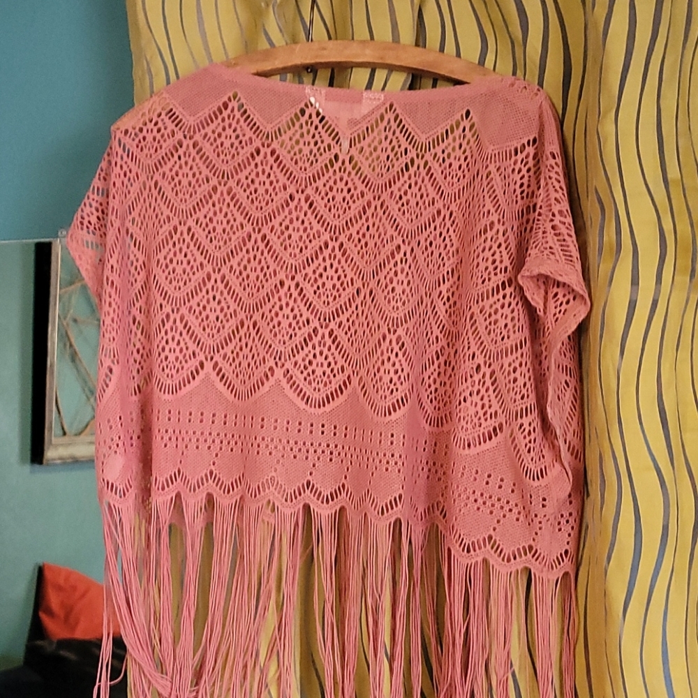 Dusty rose pink shawl - Picture 4 of 5